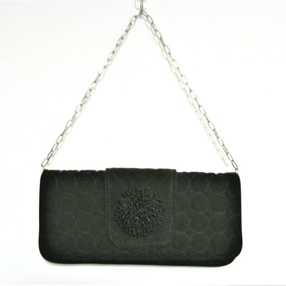 Vera Bradley Black Quilted Clutch Purse with Chain